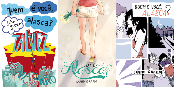 As capas novas: da esquerda para a direita, "Brochura", "Capa Leitor" e "Quadrinhos"
